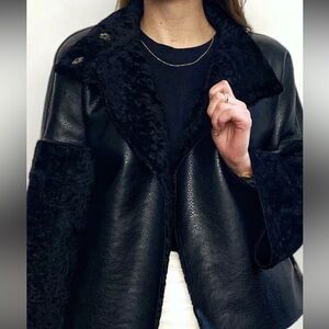 FURIOUS FUR Jesse Two-Tone faux leather jacket size M